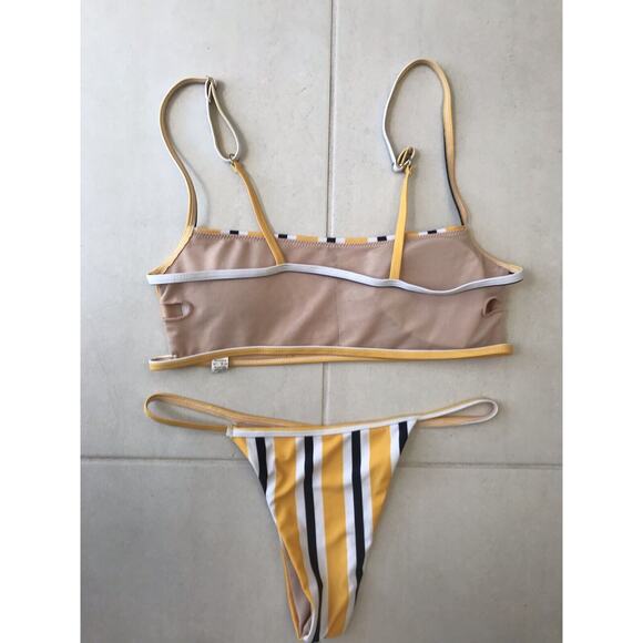 No Brand Bikini Set Multicolor Striped Padded Swimwear FLAW - Picture 5 of 7